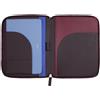 DUDU Cartella Portadocumenti A5 in Vera Pelle da Uomo Donna, Porta Tablet iPad Mini, Portablocchi, Organizer per Blocco Note Quaderno A5 Burgundy