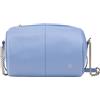 DUDU Borsa Donna Cilindrica in Pelle, Borsa a Tracolla con Catena e Pelle, Borsa a Cilindro Piccola Fashion Elegante con Cerniera Blu pastello