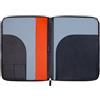 DUDU Cartella Portadocumenti A4 in Pelle Portablocco da Ufficio Cartellina Porta Tablet iPad Multicolore con Zip Navy