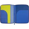 DUDU Cartella Portadocumenti A4 in Pelle Portablocco da Ufficio Cartellina Porta Tablet iPad Multicolore con Zip Fiordaliso