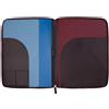 DUDU Cartella Portadocumenti A4 in Pelle Portablocco da Ufficio Cartellina Porta Tablet iPad Multicolore con Zip Burgundy