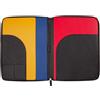 DUDU Cartella Portadocumenti A4 in Pelle Portablocco da Ufficio Cartellina Porta Tablet iPad Multicolore con Zip Nero