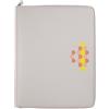 DUDU Cartella Portadocumenti A4 in Pelle Portablocco da Ufficio Cartellina Porta Tablet iPad Multicolore con Zip Pearl Mosaic