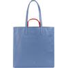 DUDU Borsa Donna Grande Morbida, Borsa Tote Shopping in Pelle Colorata, Doppi Manici, Borsa a Spalla Elegante, Borsa a Mano Capiente Blu pastello