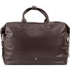 DUDU Borsone da Viaggio Uomo Donna in Pelle, Borsa per Weekend con Due Manici, Bagaglio a Mano o Tracolla 28 Litri con Cerniera Coffee brown