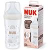 NUK biberon Perfect Match | 3+ mesi | Si adatta al palato | Controllo della temperatura | Sfiato anti-colica | 260 ml | Senza BPA | Tettarella media in silicone | Arcobaleno