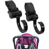 Generic Gancio per passeggino - Gancio per passeggino girevole a 360 gradi per appendere borse | 2 clip per passeggino, clip universali per passeggino, per borse, borse e acquisti