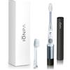 IONIC KISS IONPA DM-011BK - Spazzolino da denti elettrico compatto agli ioni con tappo da viaggio, timer per spazzolatura, 2 modalità, 2 testine morbide a filamento esteso, prodotto in Giappone, KISS