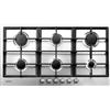 CANDY PG960/1SXGH Piano cottura a gas Acciaio inossidabile, ad Incasso, 90 cm, comandi frontali, 6 Fuochi