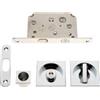 FORME Maniglia kit incasso per porte scorrevoli con nottolino quadrato, Finitura Cromo satinato, Modello Quadro