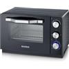 Severin TO 2070 Fornetto elettrico 20 litri con timer fino a 120 minuti, Fornetto statico con tre livelli di cottura, Fornetto compatto 1400 W con temperatura fino a 200°, nero