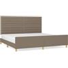 vidaXL Struttura letto senza materasso Taupe 200x200 cm tessuto