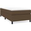 vidaXL Struttura letto Boxspring marrone scuro 100x200 cm in tessuto