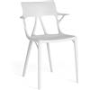 Kartell A.I. Sedia, Tecnopolimero termoplastico Riciclato, Bianco, H 81 cm, 2 unità