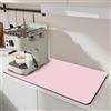 BLESWIN Tappetino Scolapiatti 40 x 60 CM, Tappetino Sotto Macchina Caffe con Retro in Gomma per Asciugare i Piatti, Tappetino Assorbente per Asciugare i Piatti per il Bancone della Cucina, Rosa