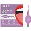 GELDIS Scovolini Dentali Doctor Pick - Scovolino Interdentale per Pulizia Denti, Scovolino Denti per Igiene Dentale, Rimuovi Tartaro Denti, 7 pezzi - Con Cappuccio (Viola, 0,6mm)