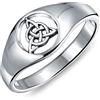 Bling Jewelry Anello chevalier personalizzato unisex con nodo triquetra infinito celtico vichingo antico per donna in argento sterling 925 personalizzabile