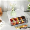 BAIEUEJO BAUEUEJO Organizer Cucina Impilabile,Plastica Porta Bustine da te con 3 cassetti,Contenitore Cucina per sacchetti di tè,caffè ecc (1, white-1drs)