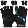 WESTWOOD FOX Guanti da ciclismo per uomo e donna, traspiranti, a mezze dita, per mountain bike, con palmo imbottito e ammortizzante, per mountain bike, sport da allenamento (Blu, S)