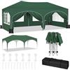 WOLTU Gazebo Pieghevole da Giardino, Gazebo Idrorepellente Pop Up da 3x6m con Pannelli Laterali, Tendone da Esterno, Altezza Regolabile,Set di 4 Sacchi di Sabbia,con Custodia Verde