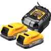 Dewalt DCB1102E2-QW KIT 2 batterie XR 18V 1,7 Ah Powerstack + caricabatteria