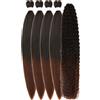 Gozill Capelli sintetici ricci bohémien pre-allungati per trecce, colore nero e marrone (5 confezioni)