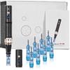 iklestar Dermapen A8S, Microneedling professionale senza fili con 18 cartucce di aghi (14x12 Pin+4x36 Pin), 6 livelli di velocità, penna per microneedling elettrico regolabile da 0,25-2,5 mm