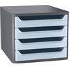 CEP Cassettiera 4 cassetti 1400 F grigio\azzurro chiaro First by Cep