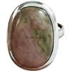CELCIA JEWELRY Anello ovale di rodocrosite genuino, anello solitario, anello della promessa, regali di compleanno delicati per la mamma, anello della figlia del cocktail bohémien, regali di per le donne