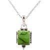CELCIA JEWELRY Collana in argento sterling 925 puro per le donne, collana realizzata a mano unica con pietra preziosa rettangolare turchese rame verde genuino per lei