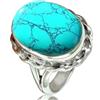 CELCIA JEWELRY Natural Turquoise Gemstone Ring 925 Sterling Silver Handmade Jewelry for Women (Turquoise, Size 4)
