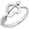 CELCIA JEWELRY Solid 925 Sterling Silver Heart with Bow and Arrow Ring, Boho Ring, Twisted Design Ring, Bohemian Ring, Love Ring, Metaphysical Mom Gifts, Early Christmas Gift (US Ring size 11)