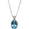 CELCIA JEWELRY Collana in argento sterling 925 massiccio per donna, pietra preziosa ovale sfaccettata con topazio blu genuino, regalo unico fatto a mano con pietra di nascita di novembre per lei