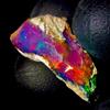 OPAL EMPIRE Gemma Fire Opal Naturale Nero Grezzo Etiopia 7.5 Ct 22x11 mm