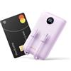 WeeFancy Power Bank 10000mAh 22,5W Caricatore Portatile Ricarica Rapida Mini Powerbank con Cavi Integrati Batteria Esterna con 3 Uscite & 3 Ingressi per iPhone Samsung Huawei Xiaomi iPad ecc. (Viola)