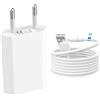 MKnenaJn Caricabatterie 5W + cavo USB 2M pro I Phone 8, 8 Plus, 7, 7 Plus, 6, 6S, 6 Plus, 6S Plus, 5S, 5C, SE, XS, X, XR, 11 12 Mini Pro Maxi, Pod