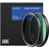 Gobe - Kit filtro UV + filtro polarizzatore circolare (CPL) per obiettivi 77 mm (Pro)