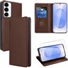Vauki Cover in Pelle per Samsung Galaxy S25 Plus 6.7 con 1 Vetro Temperato, Custodia a Libro in PU, Porta Carte, Portafoglio, Supporto, Chiusura Magnetica, Antiurto, Antigraffio, Marrone