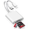 APKLVSR [Apple MFi Certified] Adattatore scheda SD iPhone & USB-C 3 in 2 lettore di schede per SD/MicroSD/USB3.0, light-ning & USB-C OTG, lettore di schede di memoria per iPhone, iPad, MacBook, Samsung
