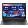 HP 250RT G9 - Notebook Display 15,6 HD - Processore Intel N150 4 Core fino a 3.6Ghz - Ram 4Gb SSD 128Gb - Pc Portatile con Windows 11 Pro