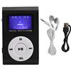 PUSOKEI Mini Set di Lettori Musicali MP3 Portatili in Lega di Alluminio, Scheda di Memoria per Supporto MP3 con Clip Posteriore Sportiva con Display LCD Mini(Nero)