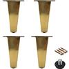 Geovne 4 Pezzi Gambe per Mobili,Metallo Piedini per Divani,Tubolare Quadrato Cabinet Piede,Capacità di Carico 1000kg,Acciaio Inossidabile,Accessori Hardware (100mm/0.4in)