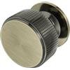 Furniware 10 Pezzi Maniglie per Armadio in Ottone Antico Lucido, Maniglie per Cassetti Solide, Maniglia con Foro Singolo da 32mm, Tirapomolo per Armadio da Cucina con Design Linee Scanalate, Maniglie