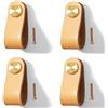 Yuaaoh Pomelli per Mobili in Pelle 4 Pezzi Pomelli Cuoio per Cassetti Maniglia per Armadio in Cuoio Maniglie per Mobili da Cucina Cuoio Maniglie con Viti, Foro Singolo (Colore carne)