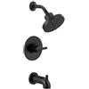 Delta Faucet Nicoli 144749-BL Serie 14 - Kit doccia monocomando per vasca e doccia, con soffione a 5 getti H2Okinetic, nero opaco (valvola doccia inclusa)