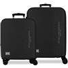 Pepe Jeans Edward Set di Valigie Nero 55/68 cm Rigido ABS Lucchetto a Combinazione Integrato 109L 6.08kg 4 Doppie Ruote Estensibile Bagaglio a Mano di Joumma Bags