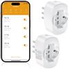 SURFOU Presa Smart WiFi, Presa Elettrica Intelligente Italiana Tipo L con Timer, Compatibile con Alexa e Google Home, Funzione Temporizzata Domotica con Misuratore di Consumo, Smart Life/Tuya, 2 Pezzi