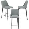 REDÒKASA Sgabello Imbottito ALEXIA MADE IN ITALY, H63 per sala da pranzo, cucina e soggiorno, gambe robuste in metallo effetto ghisa, rivestito con tessuto antimacchia idrorepellente (3, Grigio)
