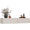 ARREDO DA CASA Toeletta da Trucco Sospesa Moderna 110x40 cm, Mobile Toeletta Trucco da Parete con 2 Ampi Cassetti, Design Minimal Salvaspazio per Camera da Letto, Consolle Trucco Bianca o Cashmere TOT4 (Cashmere)