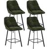 chairus 4 PZ Sgabelli da Bar in Tessuto Sgabelli Cucina Moderni, Verde